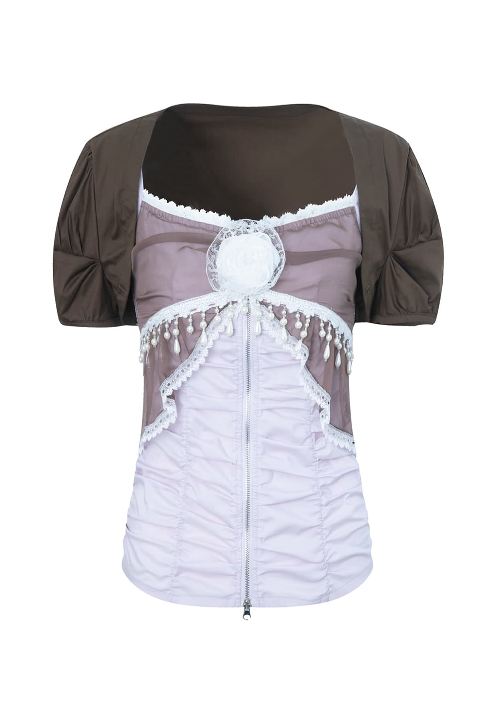 DOUBLEPUNCH丨Chiffon Lace Slim Fit Set - PSYLOS 1, DOUBLEPUNCH丨Chiffon Lace Slim Fit Set, T-Shirt, DOUBLEPUNCH, PSYLOS 1